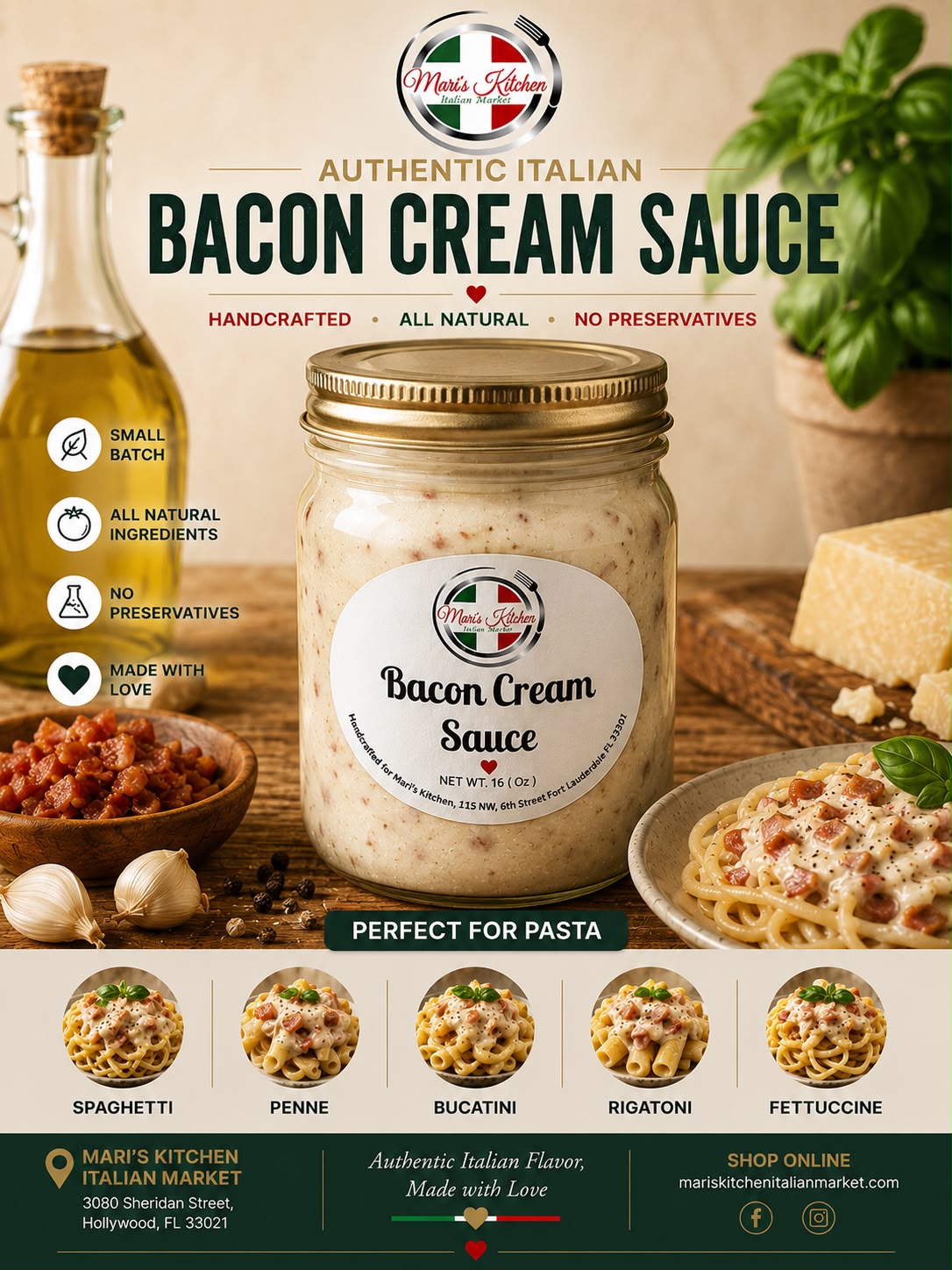 Bacon Cream Sauce ( 16 Oz )